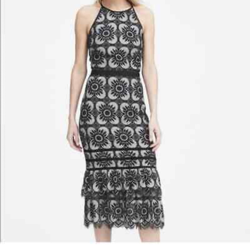 Banana Republic Lace Halter midi dress